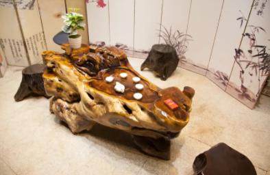 根雕茶叶台修复